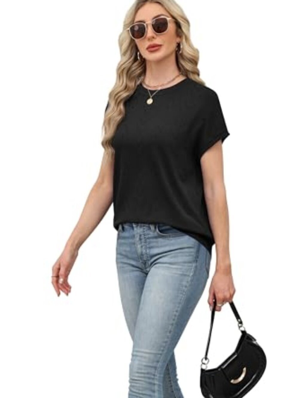 🆕 Short Sleeve Tops for Women Summer Sweater Spring Clothes Business Casual